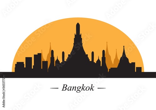 silhouette of bangkok