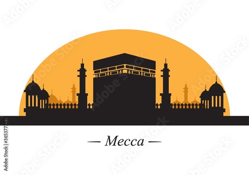 silhouette of mecca