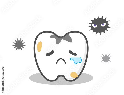Periodontal disease and gum inflammation Healthy tooth character