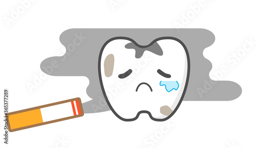 Periodontal disease and gum inflammation Healthy tooth character