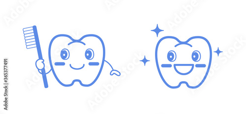 Periodontal disease and gum inflammation Healthy tooth character