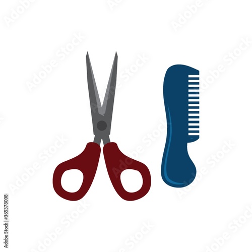 scissors and comb