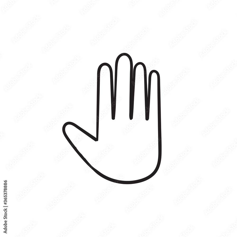 hand drawn doodle palm hand gesture illustration icon hand drawn doodle palm hand gesture illustration icon