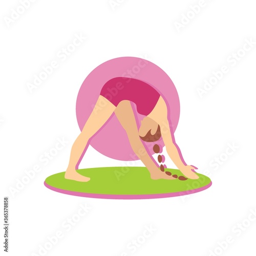 woman with bending yoga pose