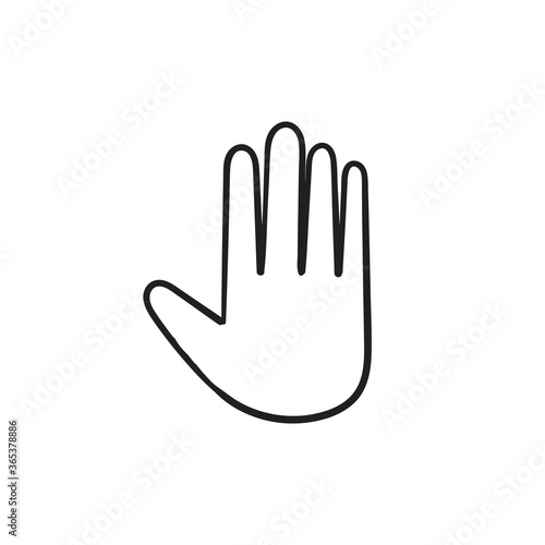 hand drawn doodle palm hand gesture illustration icon