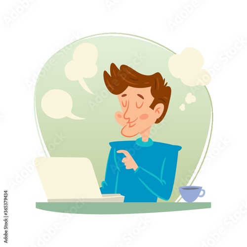 thoughts of man with coffee