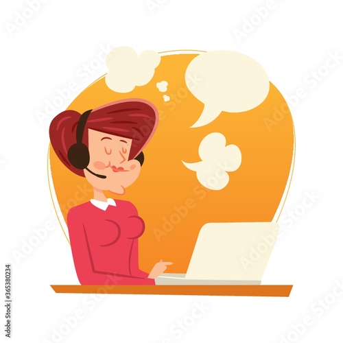 girl online thoughts with head phones
