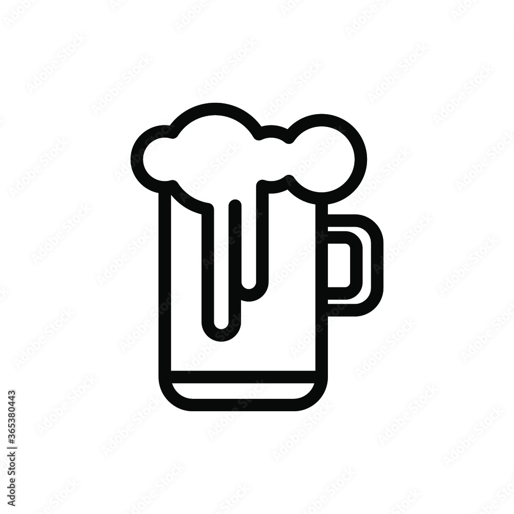 glass of beer icon vector illustration outline style. father's day icon set. glass of beer icon vector illustration outline style. father's day icon set.