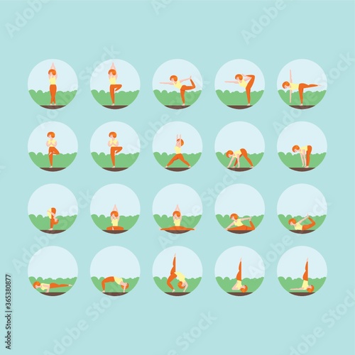 collection of yoga postures