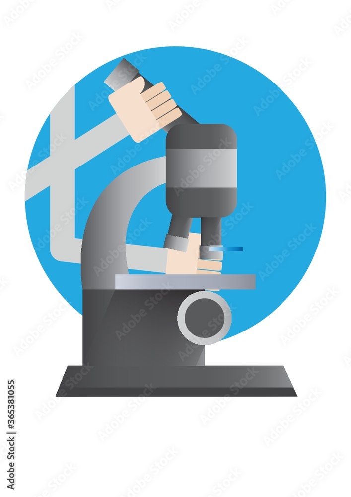 hand placing microscope slide under the lense hand placing microscope slide under the lense