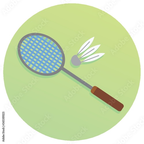 badminton racquet and shuttlecock
