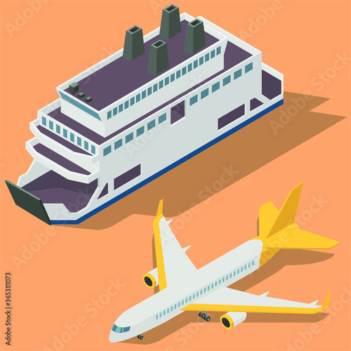 A public transportation illustration pack