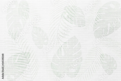 The leaf pattern on the  brick wall can be used as a background.