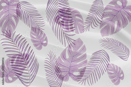 The leaf pattern on the  brick wall can be used as a background.