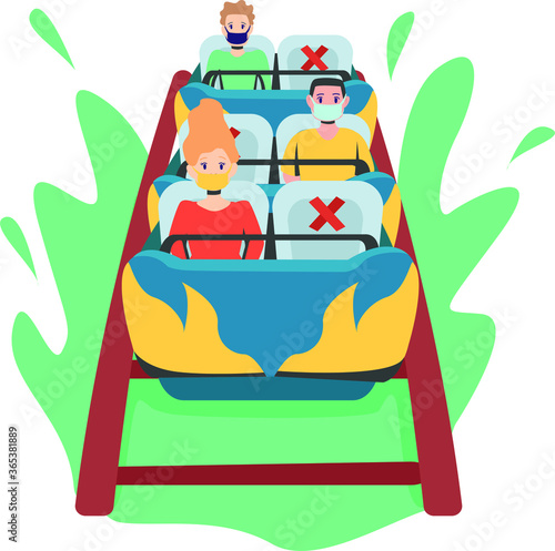 Peoples are playing on roller coaster during new normal
