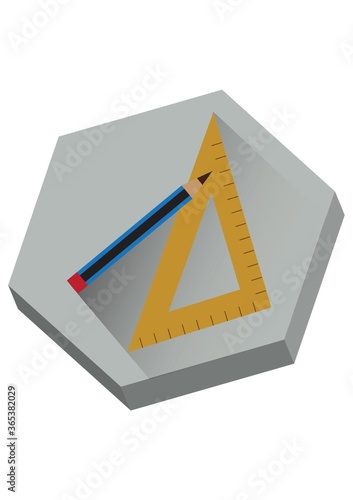 pencil and drafting ruler