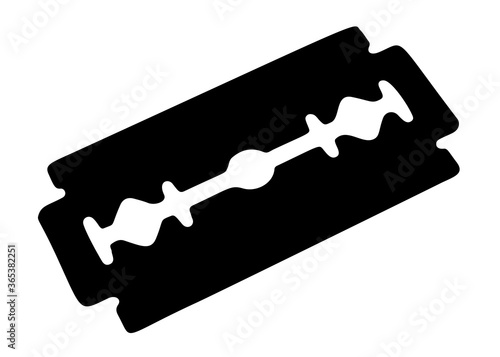 The razor blade is sharp.