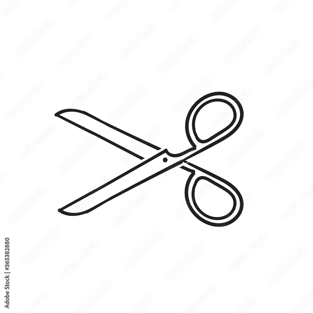hand drawn doodle scissors icon illustration vector isolated background hand drawn doodle scissors icon illustration vector isolated background