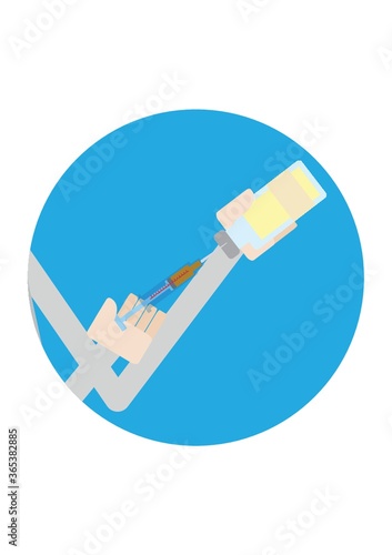 hand extracting solution with syringe