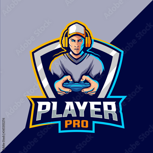 Gamer esport logo design vector
