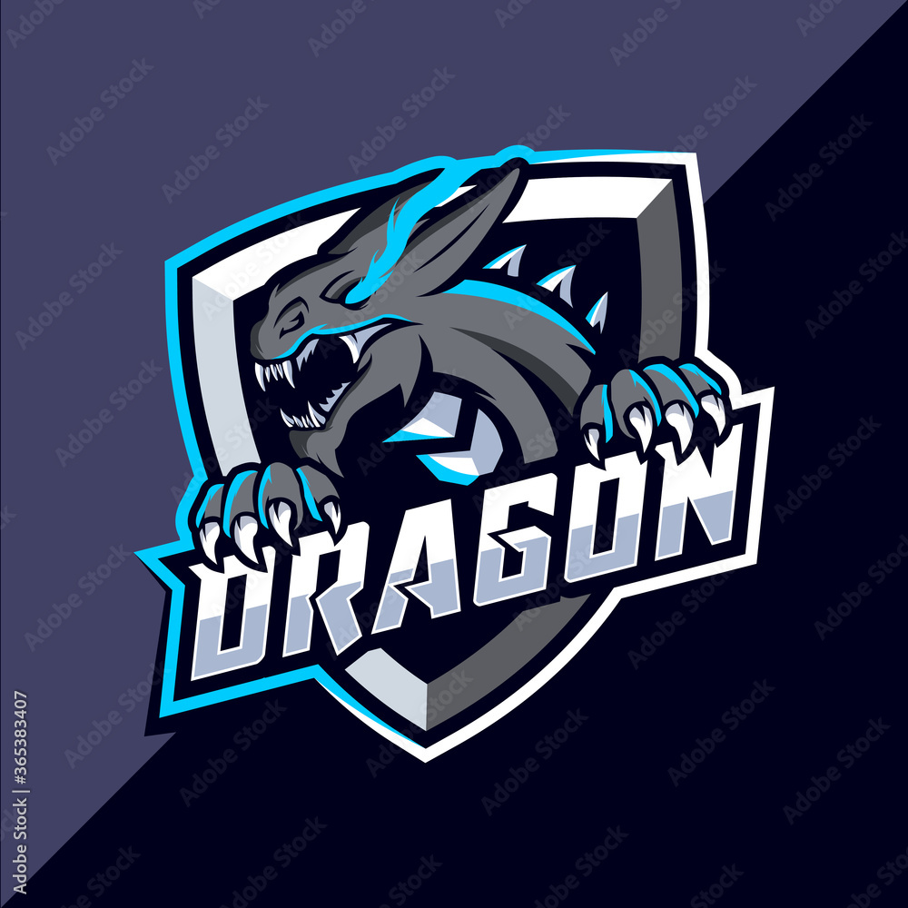 Dragon mascot esport logo design vector Dragon mascot esport logo design vector