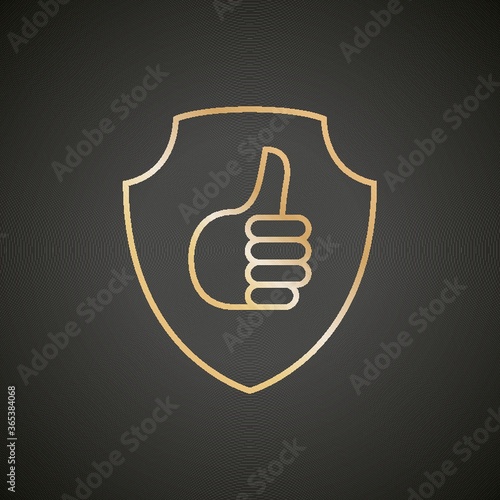 shield with a thumbs up