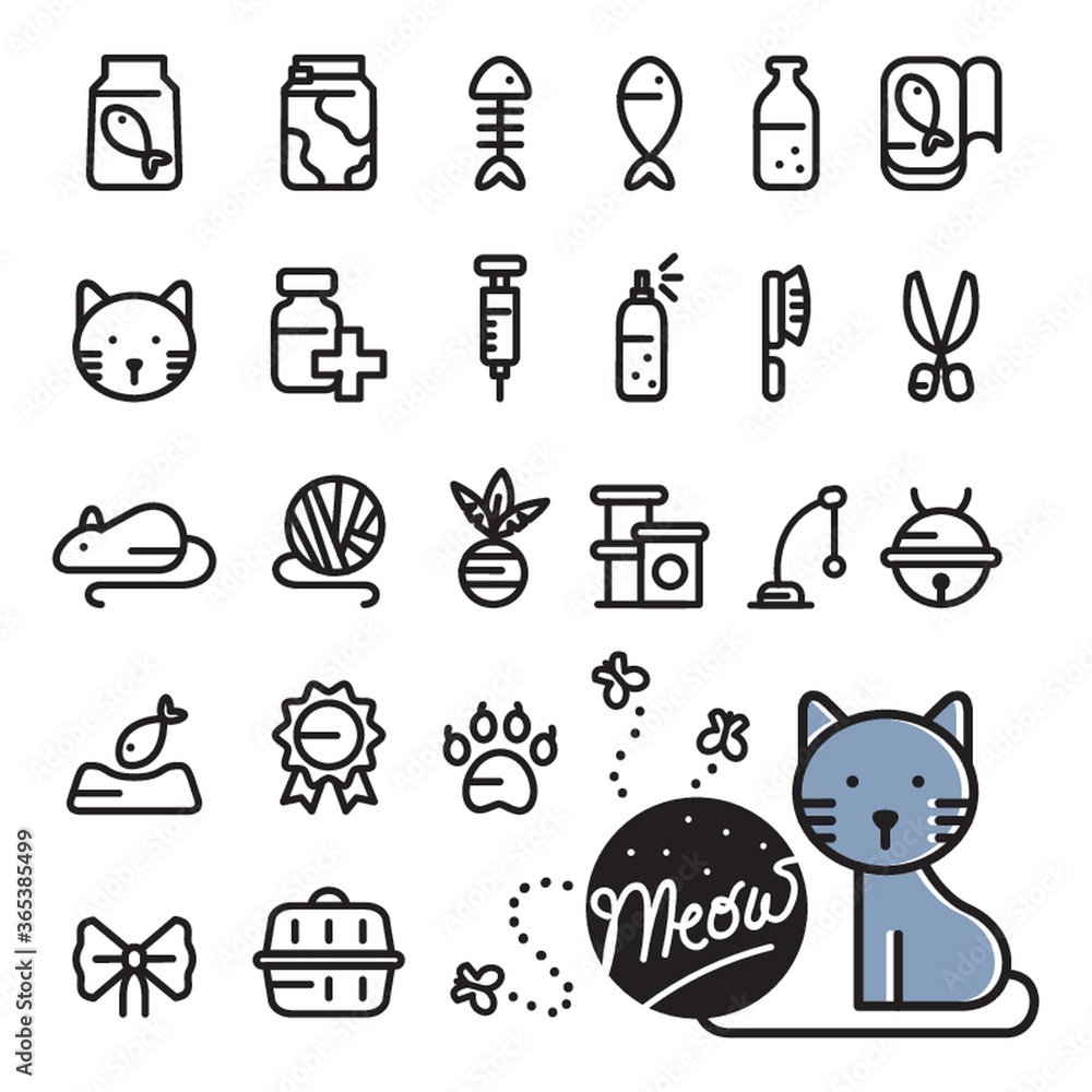 set of cat icons set of cat icons