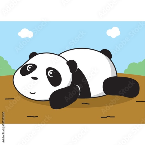 panda bear laying