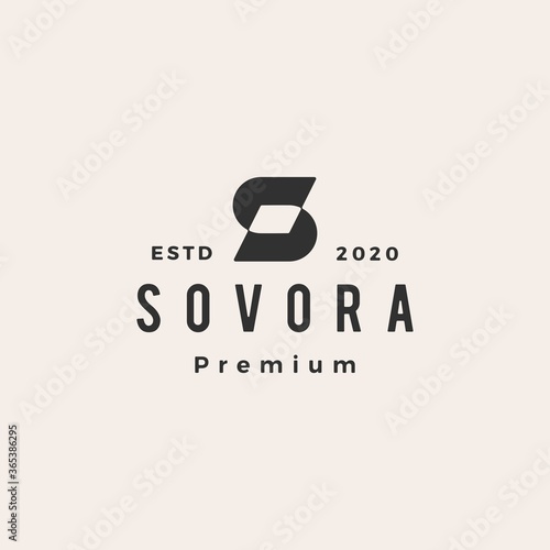 s letter hipster vintage logo vector icon illustration