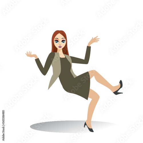 businesswoman falls down