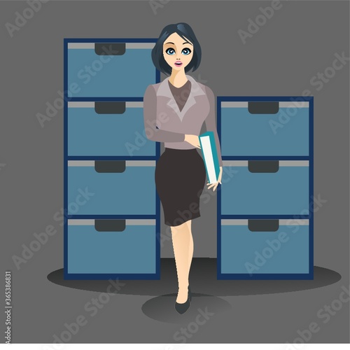 woman holding a file