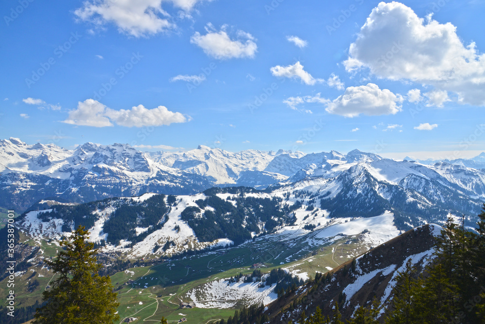 View of  mountains from the top of Stanserhorn