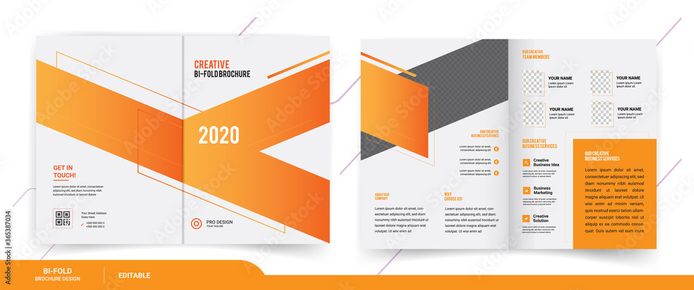 Business bi fold brochure template design for promotion 	
