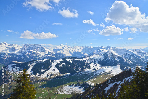 View of  mountains from the top of Stanserhorn