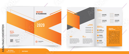 Business bi fold brochure template design for promotion 	
