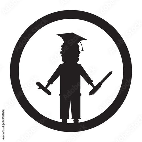 silhouette of man wearing mortarboard