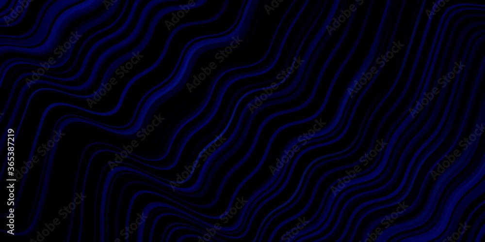 Dark BLUE vector background with curved lines. Abstract gradient illustration with wry lines. Design for your business promotion. Dark BLUE vector background with curved lines. Abstract gradient illustration with wry lines. Design for your business promotion.