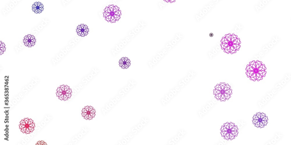 Light Purple, Pink vector doodle pattern with flowers. Light Purple, Pink vector doodle pattern with flowers.