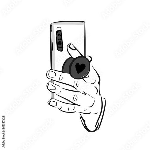 Mobile ring holder for your Pop socket in the hands. Accessory holder for smartphone. Suction Cup ring on phone