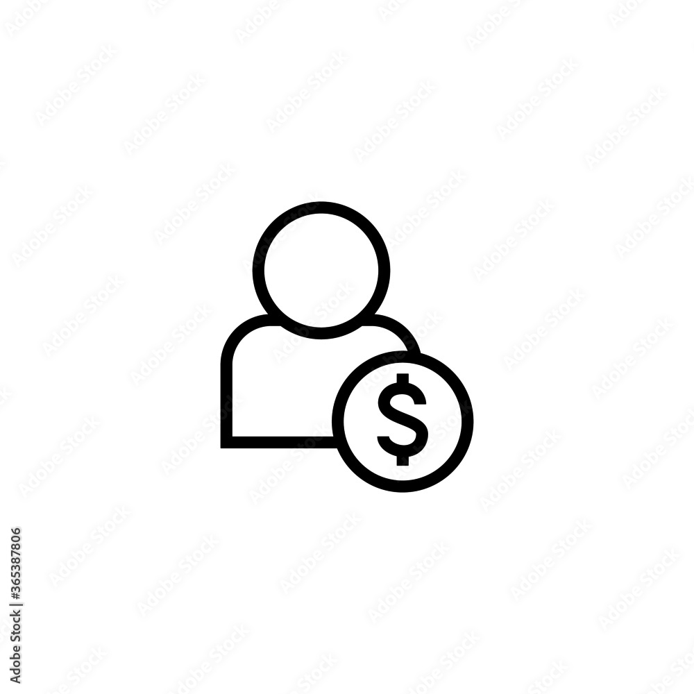 Seller vector icon in black line style icon, style isolated on white background Seller vector icon in black line style icon, style isolated on white background