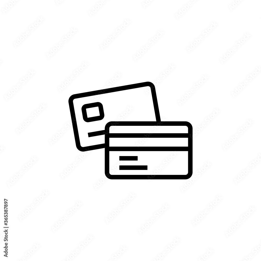 Debit payment icon vector in black line style icon, style isolated on white background Debit payment icon vector in black line style icon, style isolated on white background
