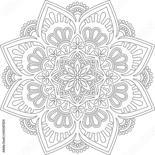 Figure mandala for coloring doodles sketch
