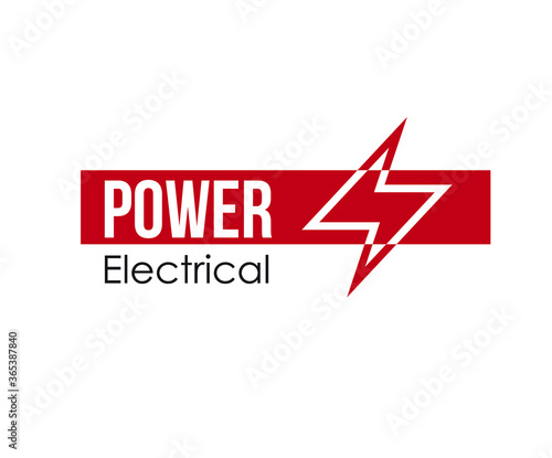 Colorful Power and electrical Industry logo vector illustration with dummy text on white background. 