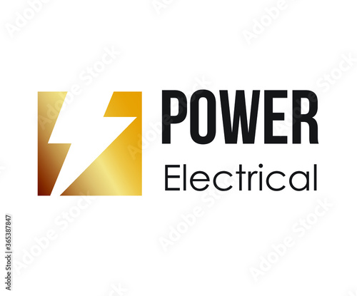Colorful Power and electrical Industry logo vector illustration with dummy text on white background. 