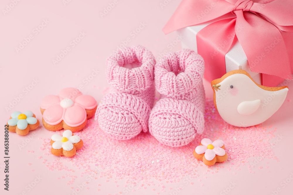 Pink cheap newborn shoes