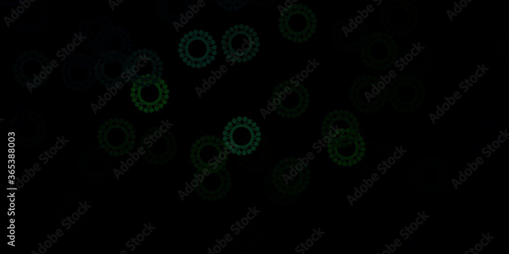 Dark green vector pattern with coronavirus elements. Dark green vector pattern with coronavirus elements.
