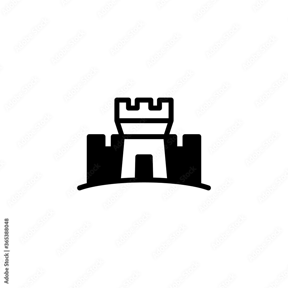 Beach castle, Sand castle icon in black flat glyph, filled style isolated on white background Beach castle, Sand castle icon in black flat glyph, filled style isolated on white background