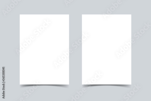 Empty paper sheet A4 realistic vector template. Paper mock up for business presentation