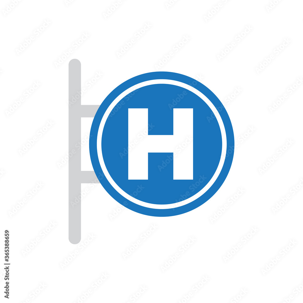 Hospital sign icon design isolated on white background Hospital sign icon design isolated on white background