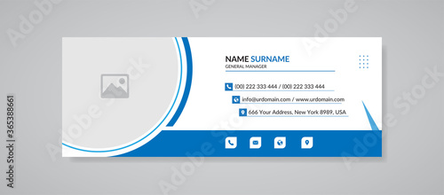 corporate email signature with an author photo place minimalist layout